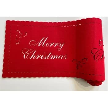 The Spirit Of Christmas Felt Table Runner - Red