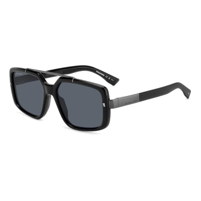 DSquared2 Mens Rectangular Round Sunglasses Black male 57 cm