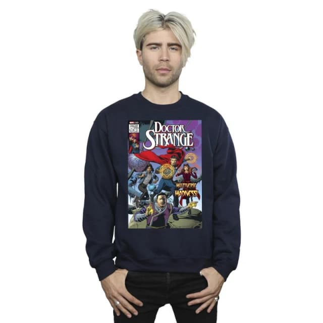 Marvel Marvel Men Doctor Strange Comic Circles Sweatshirt in Navy Size: Small Navy S Male 5059934258082