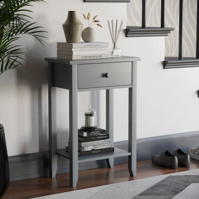 Lassic Vida Designs Windsor 1 Drawer Console Table Grey unisex 1 Drawer