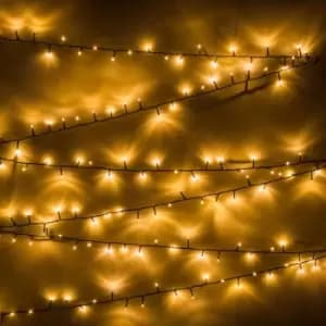 Xmas Fairy String Lights 200 LED Christmas Tree Main Plug In Light Festive Party Lighting - Warm White