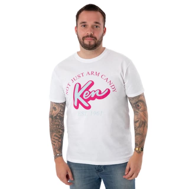 (XXX-Large) Barbie Short Sleeved T-Shirt (Mens White)
