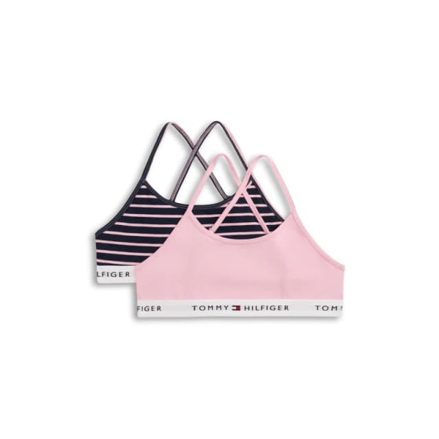 Tommy Hilfiger Tommy 2Pk Bralette Jn62 Pink/Stripe 06G female 8-10Y