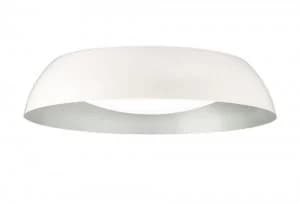 Flush Ceiling Large LED 3000K, 3000lm, Matt White, Silver, White Acrylic