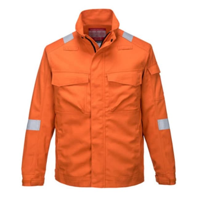 Biz Flame Ultra Two Tone Flame Resistant Jacket FR68ORRL Colour: Orange