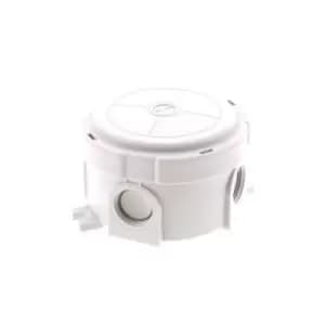 Wiska COMBI Polypropylene Round Weatherproof Junction Box With 4 Self Sealing Cable Inlets White - 10110637