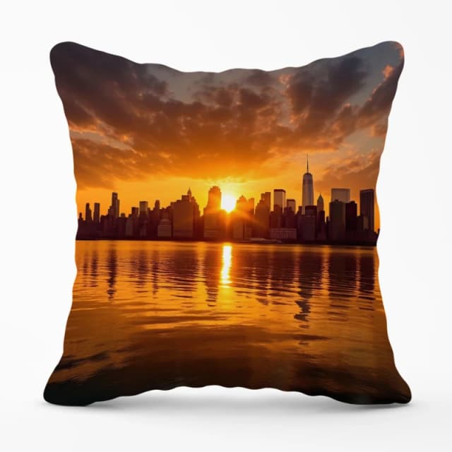 Warren Reed - Designer Sunrise In The City Cushions Size: 45cm x 45cm Multicolor Unisex 45cm x 45 cm