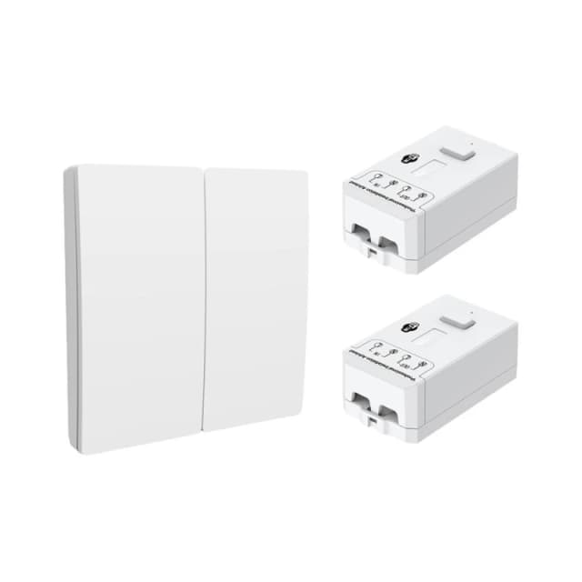 ENER-J 2 Gang Wireless Kinetic Switch & 2 WiFi RF Receivers White White Unisex