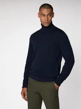 Ben Sherman Cotton Roll Neck- Dark Navy, Size L, Men