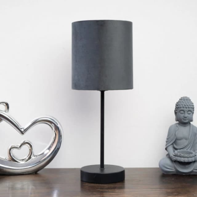 K Living Hove Table Lamp With Grey Shade