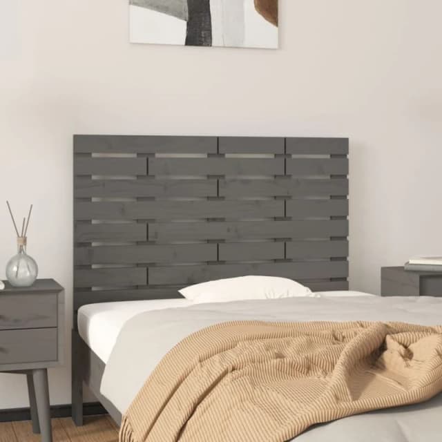 Vidaxl Wall Headboard Grey 106X3X63cm Solid Wood Pine, Grey 824715