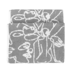 Everybody Abstract Jacquard Hand Towel Grey