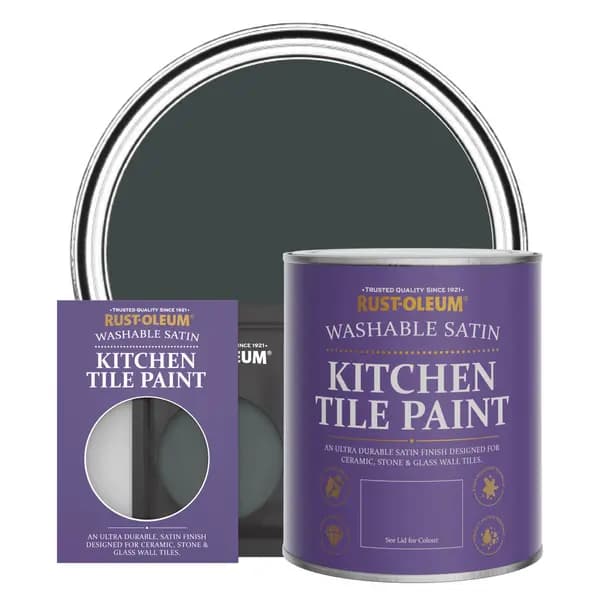 Rust-Oleum Kitchen Tile Paint, Satin Finish - BLACK SAND - 750ml