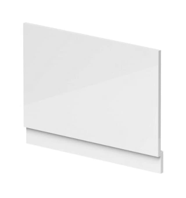 Nuie Waterproof Shower Bath End Panel, High Gloss White Bath Shower Panel For Straight Baths, 800mm