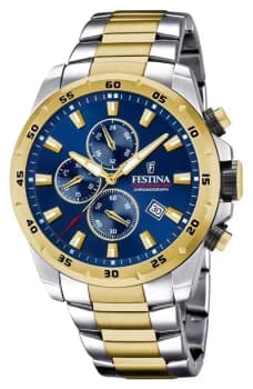 Festina F20562/2 Mens Chronograph Blue Dial Two Tone Watch
