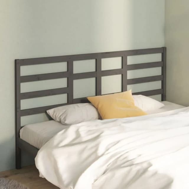 Vidaxl Bed Headboard Grey 186X4X104cm Solid Wood Pine, Grey 818157