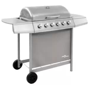 Vidaxl Gas BBQ Grill With 6 Burners Silver (fr/Be/It/UK/Nl Only)