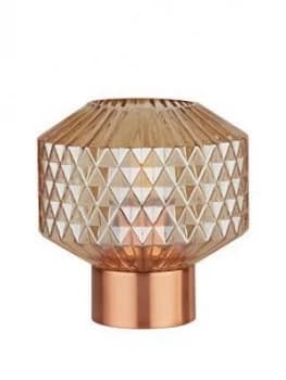 Textured Amber Glass Table Lamp