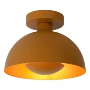 Lucide SIEMON - Flush Ceiling Light - Ø25cm - 1xE27 - Ocher Yellow