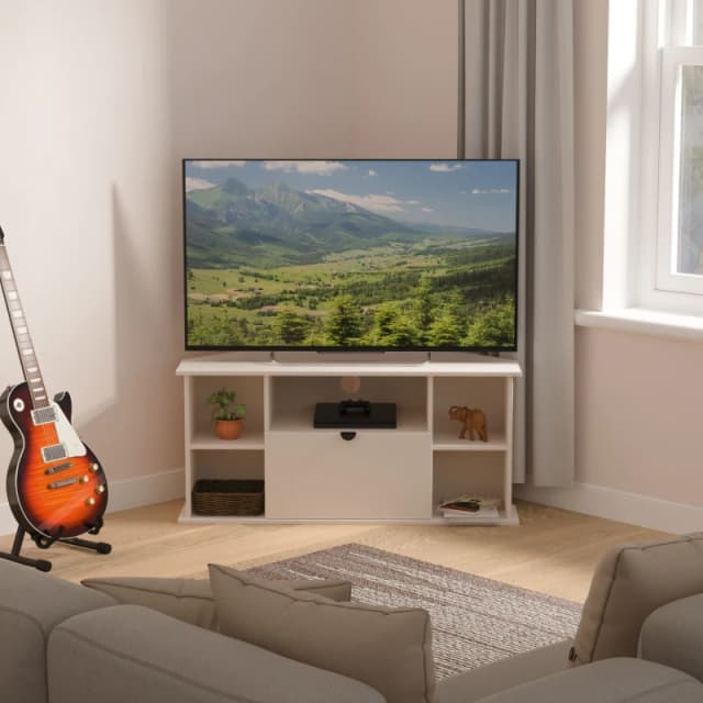 Ready Assembled 2 U Norway Corner TV Unit (Ready Assembled) in Taupe Unisex