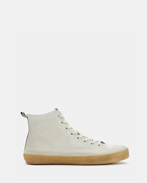AllSaints Crister Logo Leather High Top Trainers
