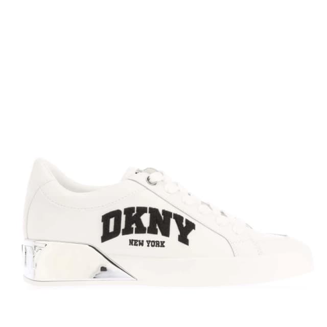 DKNY Maben Varsity Lace Up Trainers White female UK 2.5