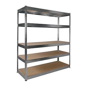 Rb Boss 5 Tier Wood Shelving Kit Galvanised - 1800 x 1600 x 600mm 250kg Udl