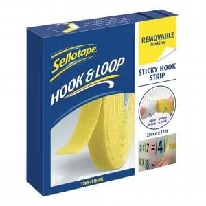 Sellotape 25mm x 12m Removable Sticky Hook Strip 2055467