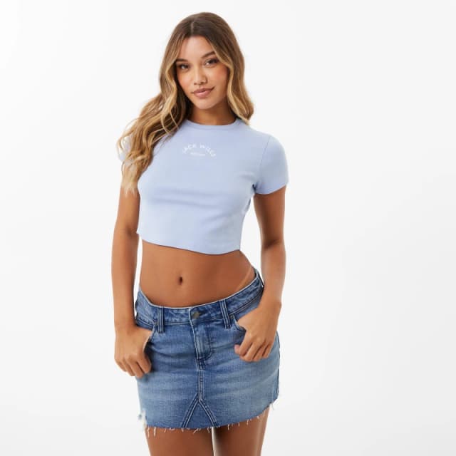 Jack Wills Cropped Baby Tee - Blue Blue 12
