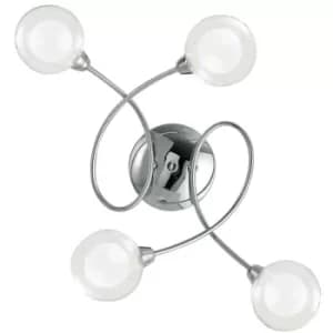 Fan Europe BLOG 4 Light Multi Arm Semi Flush Ceiling light Chrome 60x44x19cm