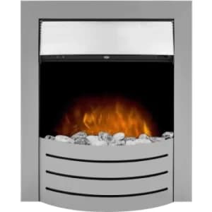 Adam Comet Brushed Steel Inset Electric Fire Heater Heating Real Flame Effect