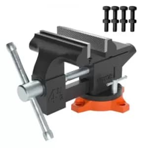 VEVOR Bench Vise, 4.5-inch Jaw Width 3.3-inch Jaw Opening , 240-Degree Swivel Locking Base Multipurpose Vise w/ Anvil, Heavy Duty Cast Iron Workbench