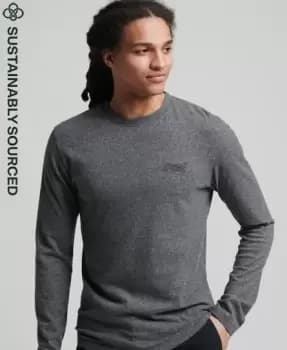 Superdry Mens Organic Cotton Vintage Logo Embroidered Top Grey / Grey Black Twist - Size: L