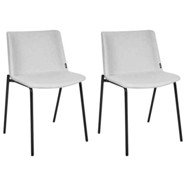 Beliani Set Of 2 Dining Chairs Esbon Light Grey