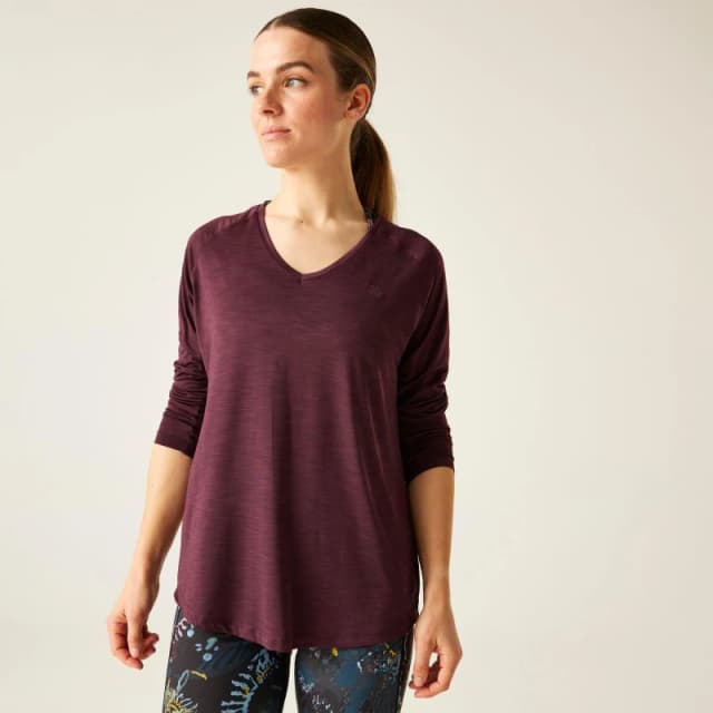Womens long sleeve V-neck top Dare 2B Discern Violet Female 36