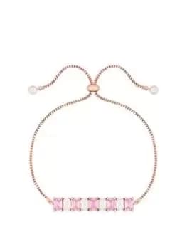 Jon Richard Rose Gold Plated And Pink Cubic Zirconia Toggle Bracelet