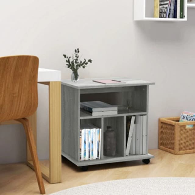 vidaXL Rolling Cabinet Grey Sonoma 60x45x60cm Engineered Wood, Grey 826355