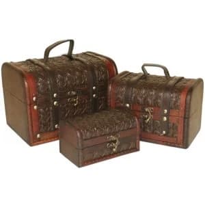 Lattice Design (Set Of 3) Chests