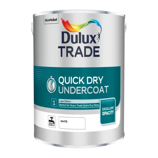 Dulux Trade Quick Drying Undercoat White 5L, White 5220152