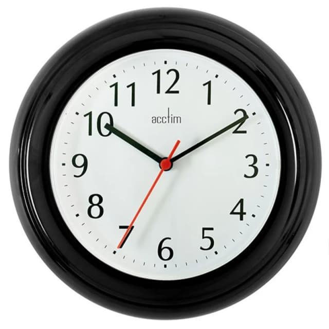 Acctim Wycombe Kitchen Wall Clock Quartz Arabic Numerals 22cm Black