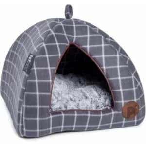 Grey Window Pane Check Cat Igloo