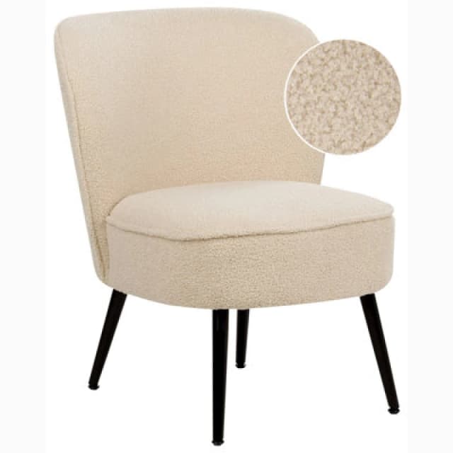 Beliani Boucle Armchair Light Beige Voss