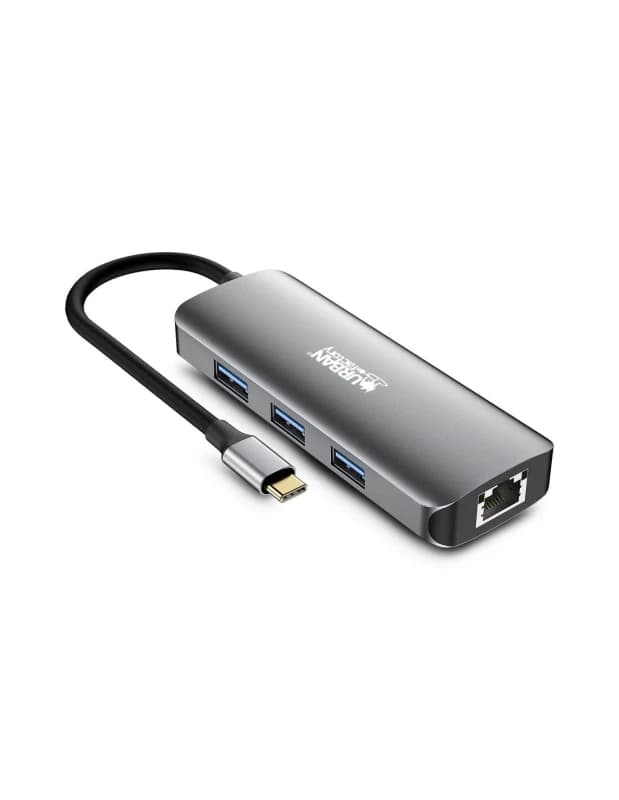 Urban Factory Urban Factory HUBEE 7 IN 1 : HUB USB-C WITH 3 USB-A / 2 HDMI 4K / 1 RJ45 ET 1 USB-C 100W PD MHC55UF
