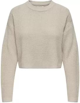 Only ONLMALAVI L/S CROPPED JUMPER KNT Knit jumper beige