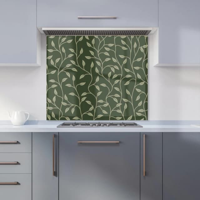 Warren Reed - Designer Green Shrub With Leaves Kitchen Splashback Size: 600mm x 750mm Green Unisex 600mm x 750mm