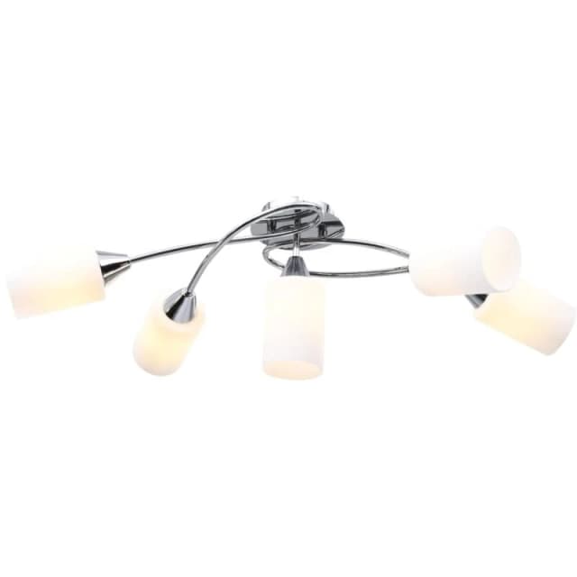 VIDAXL Ceiling Lamp with Ceramic Shades for 5 E14 Bulbs White Cone Vidaxl 8719883913469