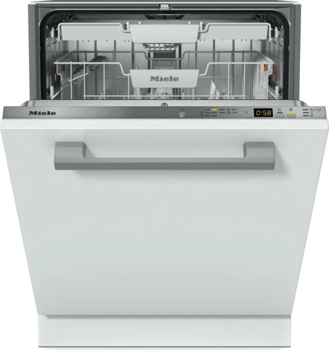 Miele G5662 SCVi Fully Integrated Full Size Dishwasher - Clean Steel Control Panel with Fixed Door Hinge Kit - A Rated, Stainless Steel