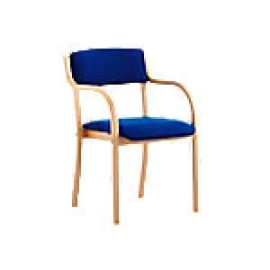 Visitor Chair Madrid Straight Leg Blue With Arms