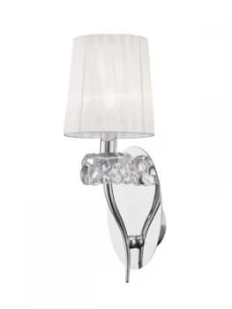 Wall Lamp Switched 2 Light E14, Antique Brass with White Shade