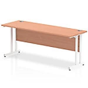 Impulse 1800/600 Rectangle White Cantilever Leg Desk Beech